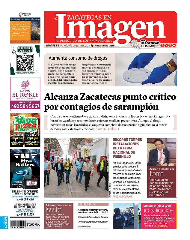 Imagen Zacatecas edición del 08 de julio de 2025