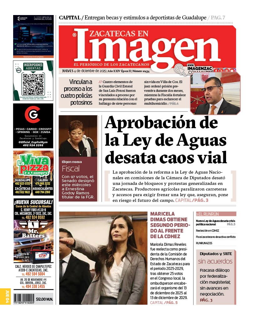Imagen Zacatecas edición del 04 de diciembre de 2025