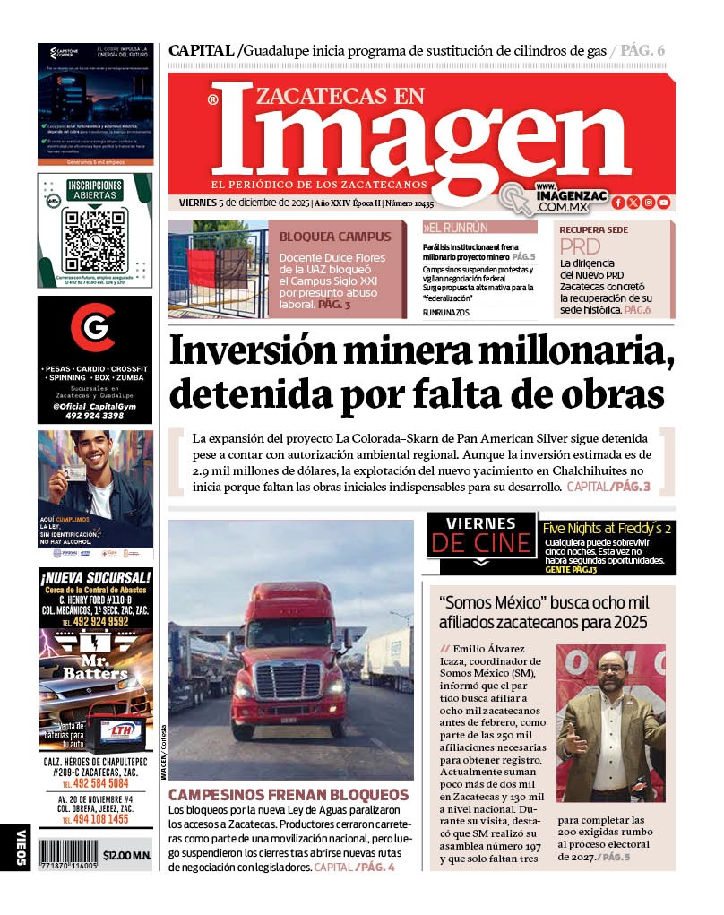 Imagen Zacatecas edición del 05 de diciembre de 2025