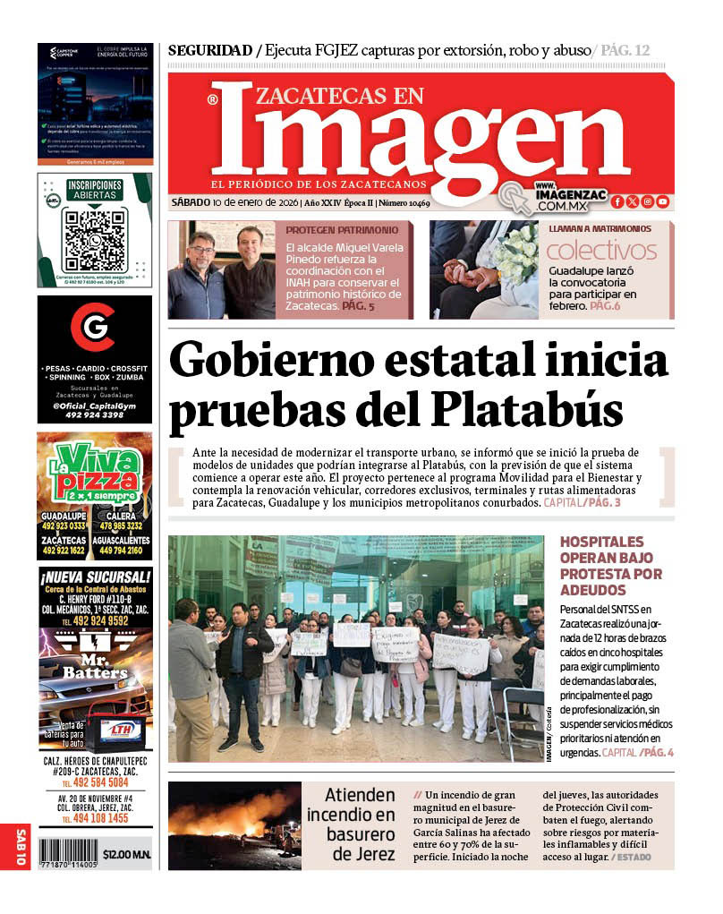 Imagen Zacatecas edición del 10 de enero de 2026