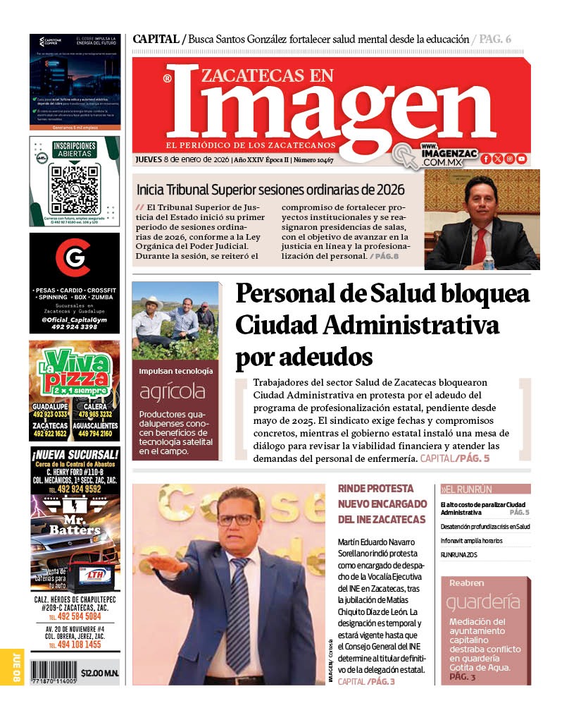 Imagen Zacatecas edición del 08 de enero de 2026
